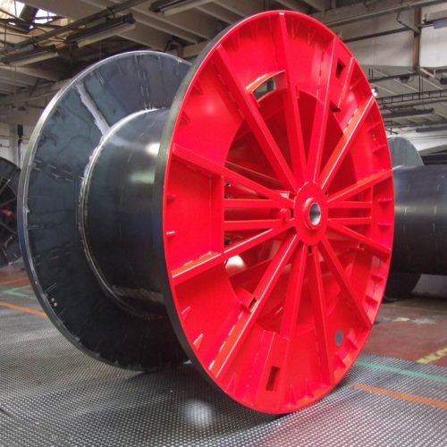 Large metal spools for sale, red color