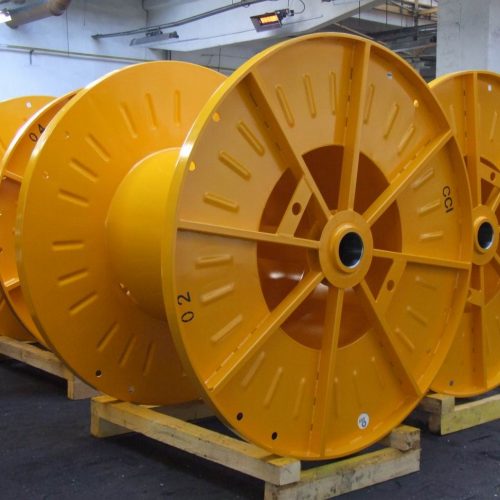 Steel cable- drums 1250 mm flange, yellow colors